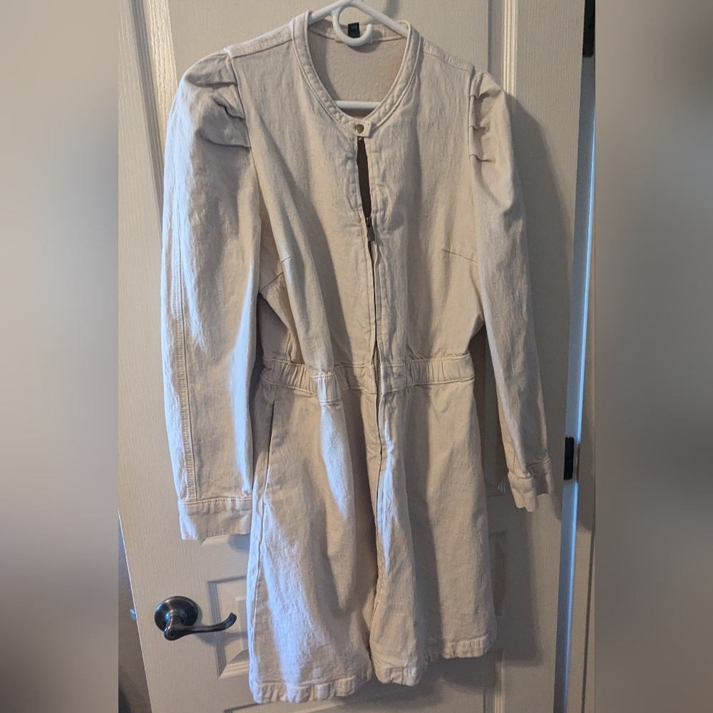 Universal Thread Jacket Dress in Cream/Winter White Size Large